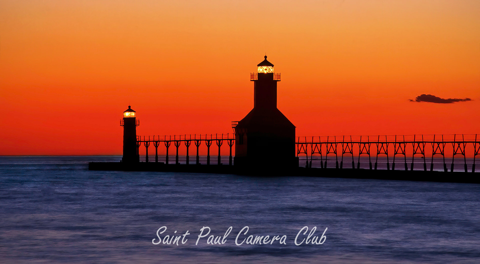 “St. Joseph Pier Lights, Michigan” by Gene Schwope (May Digital Travel Salon)